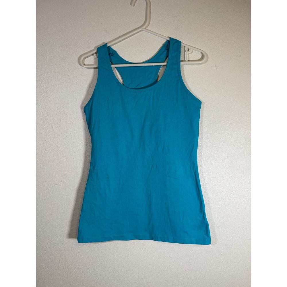 NWOT Charmo Light Blue Cotton Camisole Tank Top Built-In Bra M